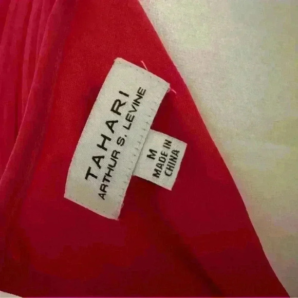 Tahari Arthur S. Levine Designer Pleated Midi Dress with Corded Rope Belt Sz M - Picture 5 of 10